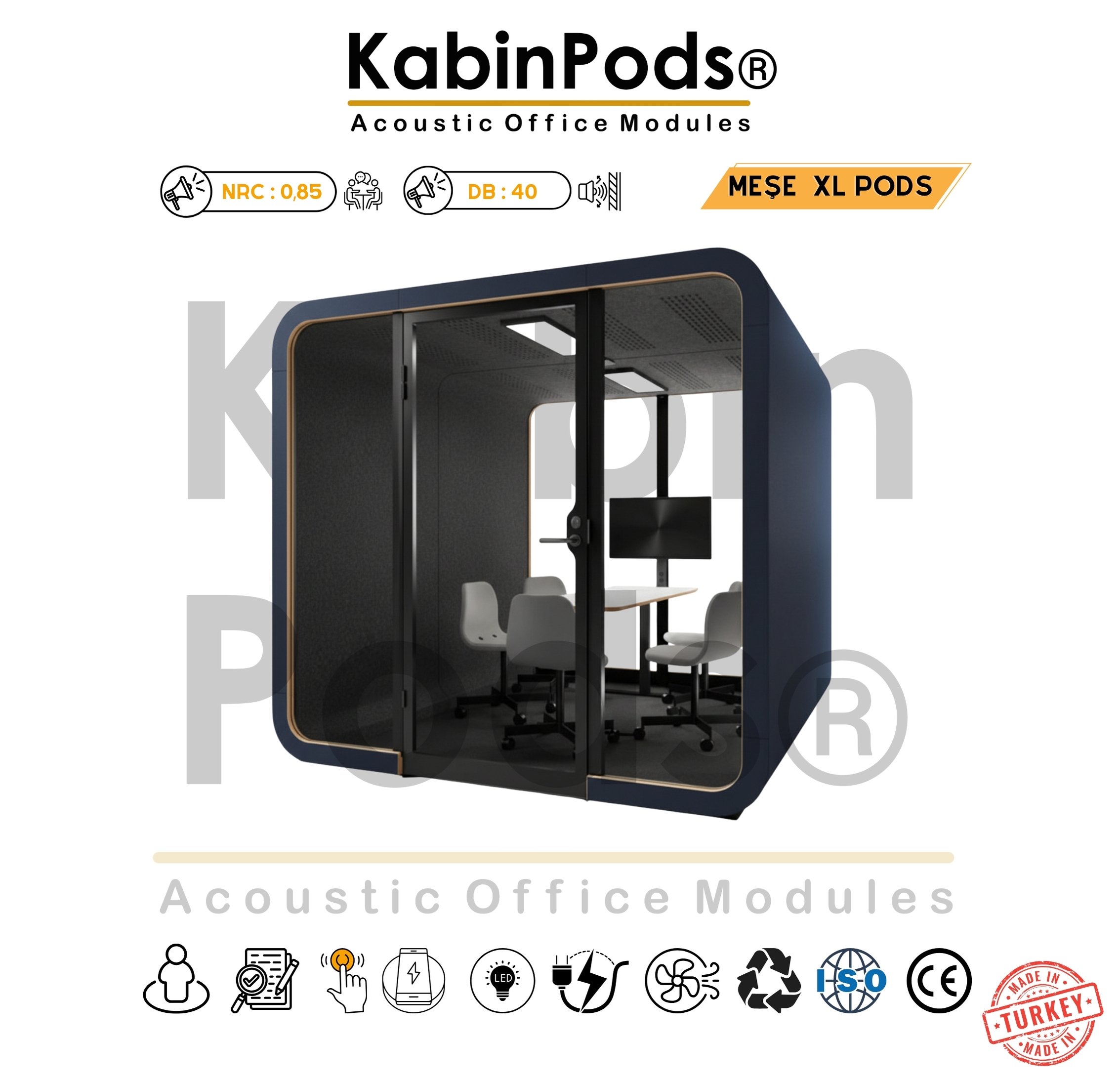 Ofis içinde tek kişilik çalışma kabini