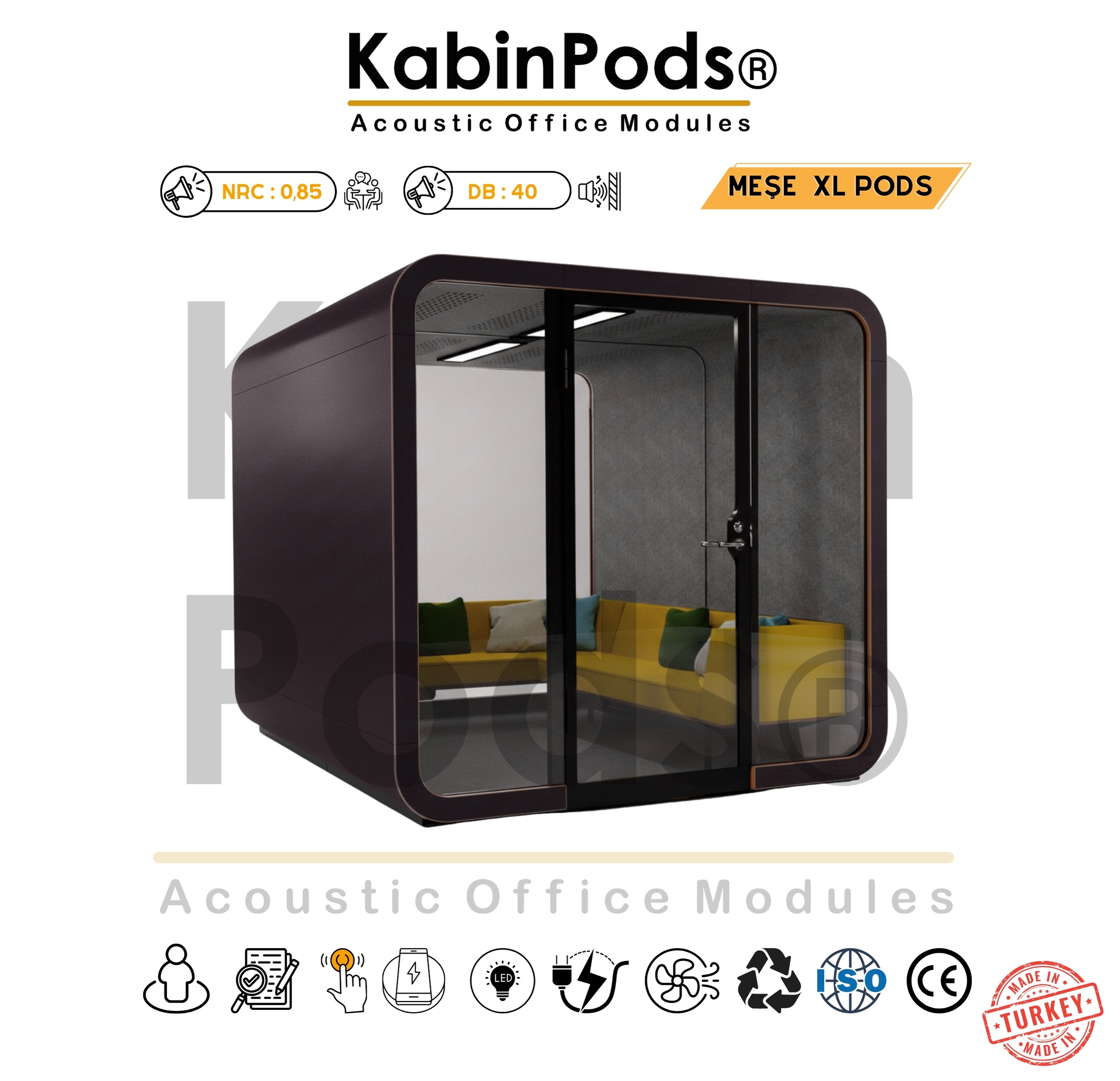 Çalışma Kabini içinde odaklı bilgisayar çalışması