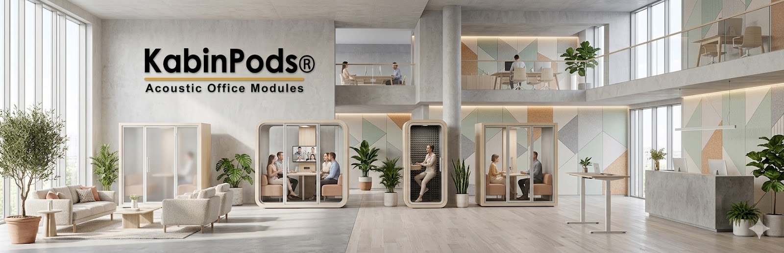 Ofis duvarında ses yalıtımı uygulaması yapılmış akustik çözüm