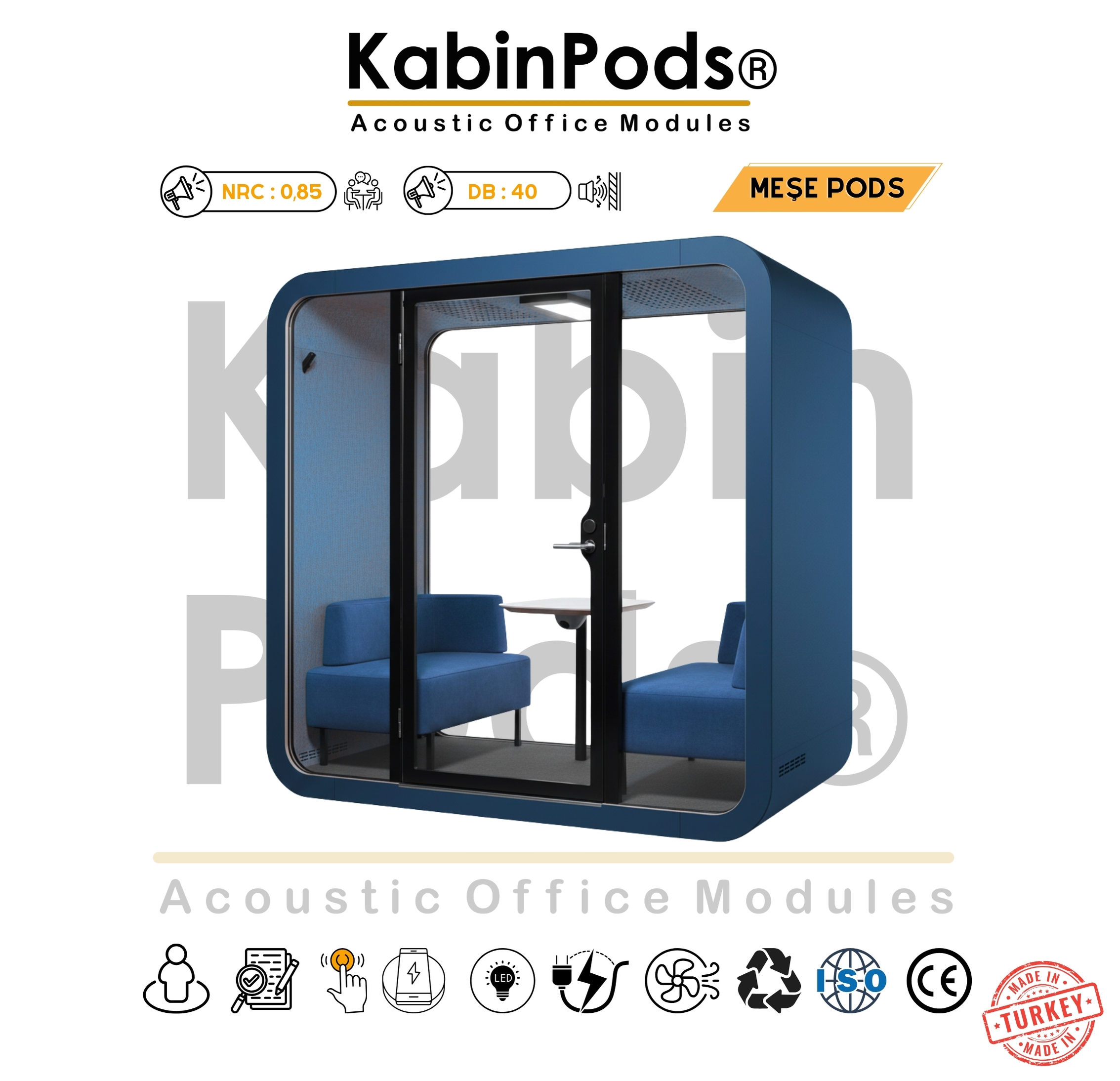 Toplantı Kabini üstten görünüm ve havalandırma detayları